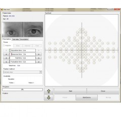Binocular testing with AP-50 automated visual field analyzer FREY
